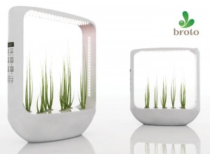 Broto Domestic Greenhouse grows plants through aeroponics
